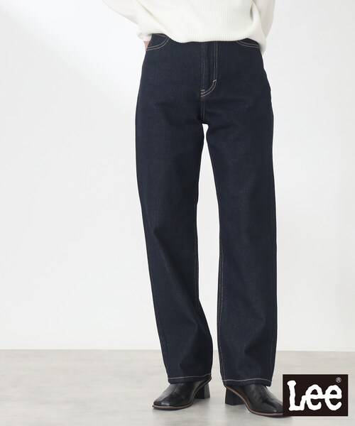 Lee ダークブルー ストレートデニム Lee ダークブルー ストレートデニムパンツ 日本製 ☆極美品