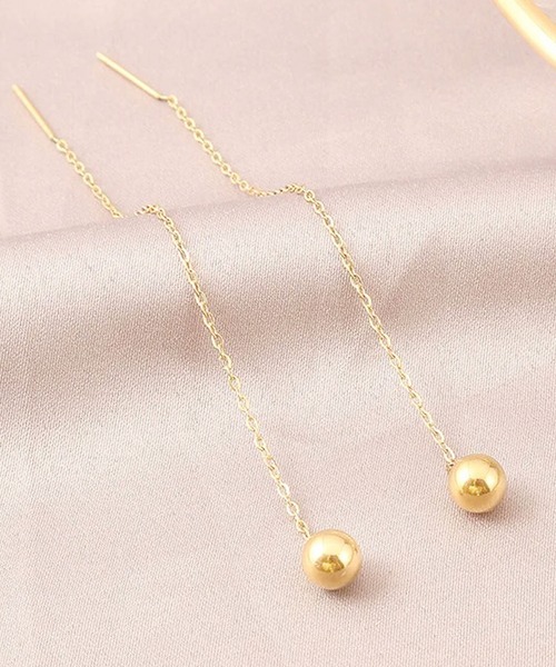 calmila(カルミラ)の「【3WAY】金属アレルギー対応チェーンボールピアス(ピアス(両耳用)・レディース・ゴールド・FREE)」の3枚目の写真