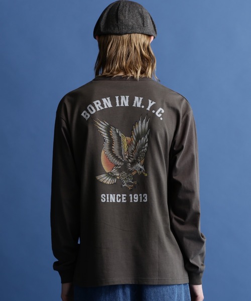 schott(ショット)の「【WEB LIMITED】Schott/ショット/LS T-SHIRT AMERICAN TRAD EAGLE/アメリカントラッド イーグル ロンT(Tシャツ/カットソー・メンズ・オレンジ/ブルーグレー/チャコールグレー・2XL/XL/L/M)」の8枚目の写真