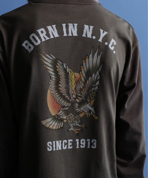 schott(ショット)の「【WEB LIMITED】Schott/ショット/LS T-SHIRT AMERICAN TRAD EAGLE/アメリカントラッド イーグル ロンT(Tシャツ/カットソー・メンズ・オレンジ/ブルーグレー/チャコールグレー・2XL/XL/L/M)」の13枚目の写真