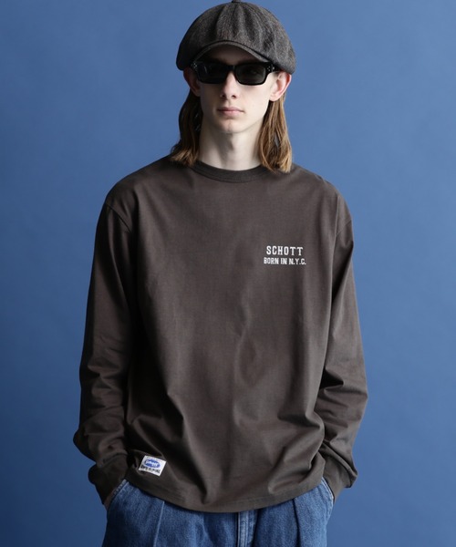 schott(ショット)の「【WEB LIMITED】Schott/ショット/LS T-SHIRT AMERICAN TRAD EAGLE/アメリカントラッド イーグル ロンT(Tシャツ/カットソー・メンズ・オレンジ/ブルーグレー/チャコールグレー・2XL/XL/L/M)」の4枚目の写真
