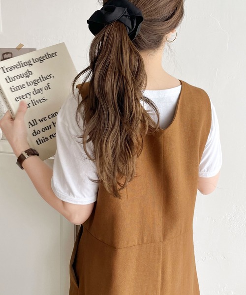 classicalelf（クラシカルエルフ）の「1枚でこなれレディ。麻混ワイドオールインワン（サロペット/オーバーオール・レディース・キャメル/カーキ/アイボリー/チャコールグレー・LARGE/MEDIUM/SMALL/X-LARGE）」の17枚目の写真