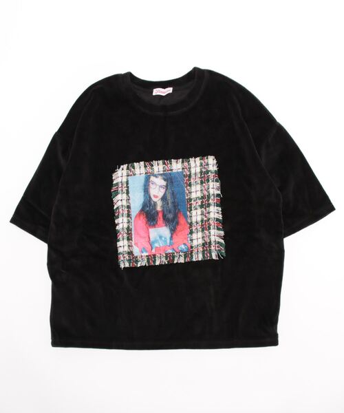 SPIGA(スピーガ)の「転写プリントベロアBigT(Tシャツ/カットソー・レディース・ピンク/パープル/ブラック・FREE)」の9枚目の写真