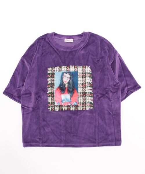 SPIGA(スピーガ)の「転写プリントベロアBigT(Tシャツ/カットソー・レディース・ピンク/パープル/ブラック・FREE)」の8枚目の写真
