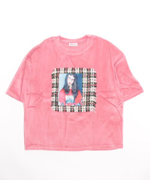 SPIGA(スピーガ)の「転写プリントベロアBigT(Tシャツ/カットソー・レディース・ピンク/パープル/ブラック・FREE)」の7枚目の写真