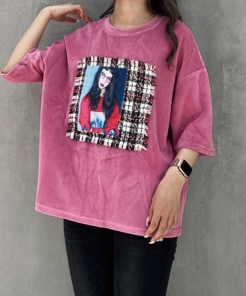 SPIGA(スピーガ)の「転写プリントベロアBigT(Tシャツ/カットソー・レディース・ピンク/パープル/ブラック・FREE)」の11枚目の写真