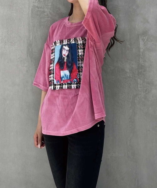 SPIGA(スピーガ)の「転写プリントベロアBigT(Tシャツ/カットソー・レディース・ピンク/パープル/ブラック・FREE)」の13枚目の写真