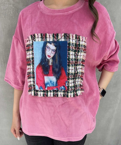 SPIGA(スピーガ)の「転写プリントベロアBigT(Tシャツ/カットソー・レディース・ピンク/パープル/ブラック・FREE)」の15枚目の写真