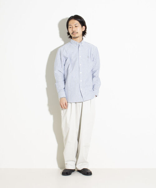 GLOSTER（グロスター）の「【GLOSTER/グロスター】フレンチブルドッグ刺繍 ボタンダウンシャツ ワンポイント刺繍（シャツ/ブラウス・メンズ・ピンク/ホワイト/ブルー系その他/ホワイト系その他・S/M/L）」の19枚目の写真