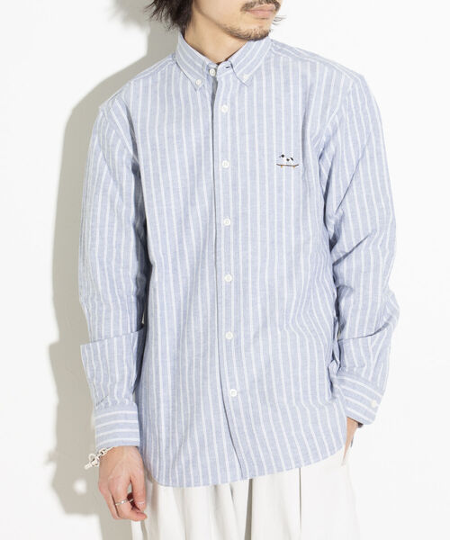 GLOSTER（グロスター）の「【GLOSTER/グロスター】フレンチブルドッグ刺繍 ボタンダウンシャツ ワンポイント刺繍（シャツ/ブラウス・メンズ・ピンク/ホワイト/ブルー系その他/ホワイト系その他・S/M/L）」の22枚目の写真