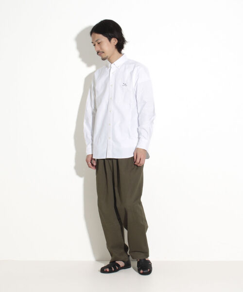 GLOSTER（グロスター）の「【GLOSTER/グロスター】フレンチブルドッグ刺繍 ボタンダウンシャツ ワンポイント刺繍（シャツ/ブラウス・メンズ・ピンク/ホワイト/ブルー系その他/ホワイト系その他・S/M/L）」の7枚目の写真