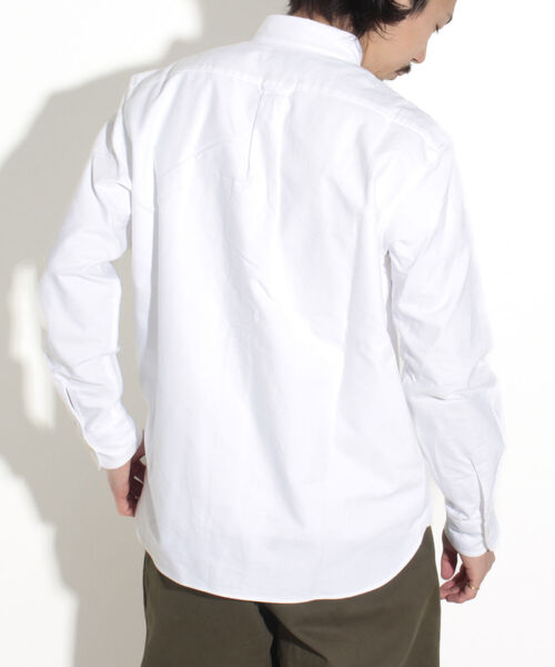 GLOSTER（グロスター）の「【GLOSTER/グロスター】フレンチブルドッグ刺繍 ボタンダウンシャツ ワンポイント刺繍（シャツ/ブラウス・メンズ・ピンク/ホワイト/ブルー系その他/ホワイト系その他・S/M/L）」の12枚目の写真