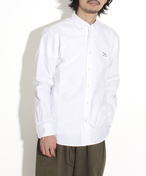 GLOSTER（グロスター）の「【GLOSTER/グロスター】フレンチブルドッグ刺繍 ボタンダウンシャツ ワンポイント刺繍（シャツ/ブラウス・メンズ・ピンク/ホワイト/ブルー系その他/ホワイト系その他・S/M/L）」の13枚目の写真