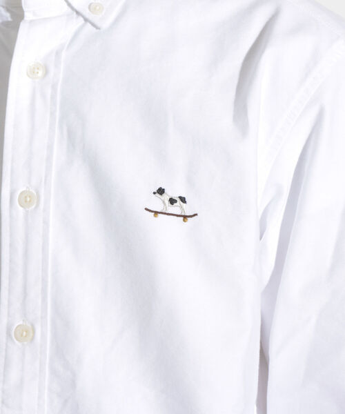 GLOSTER（グロスター）の「【GLOSTER/グロスター】フレンチブルドッグ刺繍 ボタンダウンシャツ ワンポイント刺繍（シャツ/ブラウス・メンズ・ピンク/ホワイト/ブルー系その他/ホワイト系その他・S/M/L）」の15枚目の写真