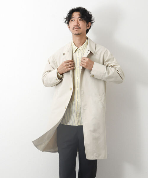 NOLLEY'S goodman（ノーリーズグッドマン）の「【WORK ABOUT/ワークアバウト】WIND SURF COAT ステンカラーコート バルカラー（ステンカラーコート・メンズ・オフホワイト/ベージュ/ネイビー/ブラック/サックスブルー・S/M/L）」の16枚目の写真