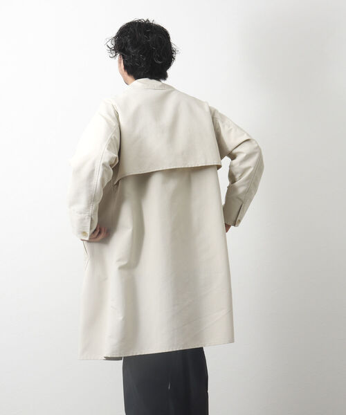 NOLLEY'S goodman（ノーリーズグッドマン）の「【WORK ABOUT/ワークアバウト】WIND SURF COAT ステンカラーコート バルカラー（ステンカラーコート・メンズ・オフホワイト/ベージュ/ネイビー/ブラック/サックスブルー・S/M/L）」の6枚目の写真