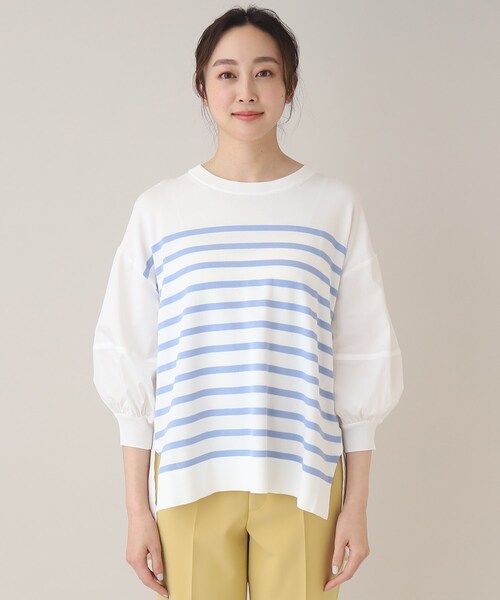 tシャツ 「TORRAZZO DONNA」ハイブリッドボーダートップス レディース TORRAZZO DONNA】ハイブリッドボーダートップス（カットソー