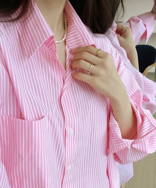 fd style(エフディ スタイル)の「デュオルーズフィットロングシャツ(シャツ/ブラウス・レディース・White/PINK/LT.Blue・FREE)」の21枚目の写真