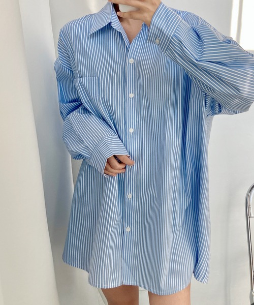 fd style(エフディ スタイル)の「デュオルーズフィットロングシャツ(シャツ/ブラウス・レディース・White/PINK/LT.Blue・FREE)」の13枚目の写真