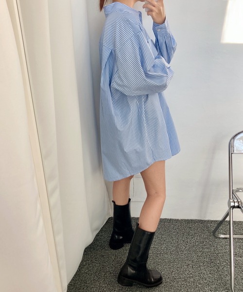 fd style(エフディ スタイル)の「デュオルーズフィットロングシャツ(シャツ/ブラウス・レディース・White/PINK/LT.Blue・FREE)」の12枚目の写真