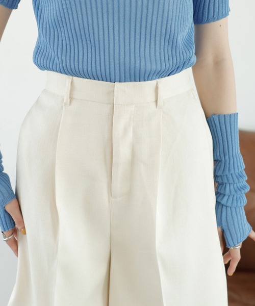 GeeRA（ジーラ）の「リネンライクスラブハーフパンツ（その他パンツ・レディース・ブラック/アイボリー・MEDIUM）」の11枚目の写真