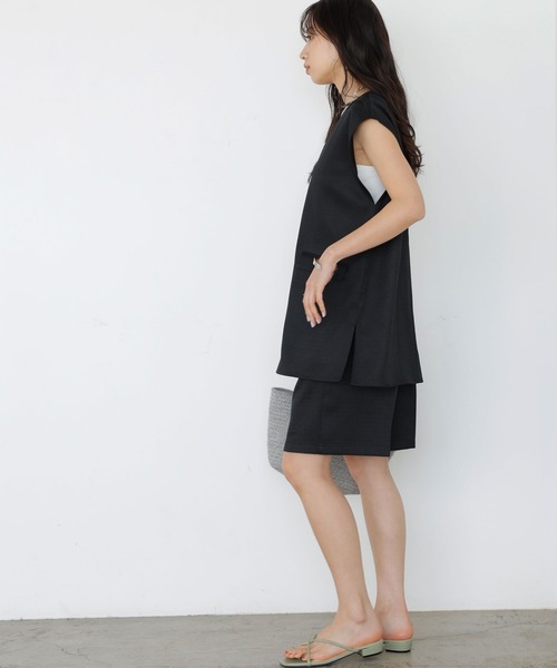 GeeRA（ジーラ）の「リネンライクスラブハーフパンツ（その他パンツ・レディース・ブラック/アイボリー・MEDIUM）」の17枚目の写真