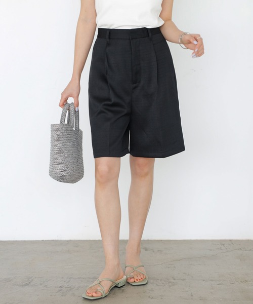 GeeRA（ジーラ）の「リネンライクスラブハーフパンツ（その他パンツ・レディース・ブラック/アイボリー・MEDIUM）」の12枚目の写真