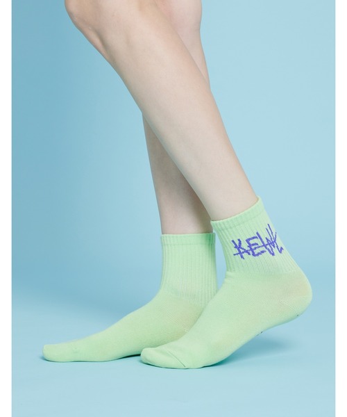 Little sunny bite（リトルサニーバイト）の「Kewi socks（ソックス/靴下・レディース・ホワイト/グリーン/ブラック・FREE）」の3枚目の写真