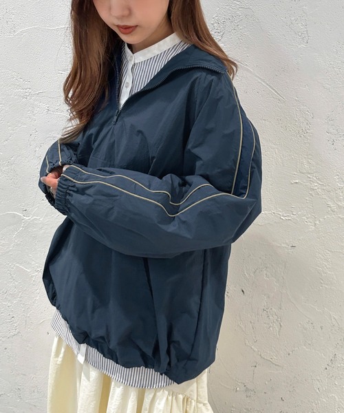 apres jour mignon(アプレジュールミニョン)の「パイピングアノラック【ZOZOTOWN限定アイテム】(ナイロンジャケット・レディース・オレンジ/オフホワイト/グレー系その他/ブラック/ネイビー・X-LARGE/フリー)」の22枚目の写真