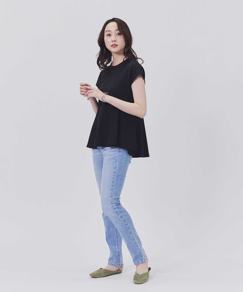 HONEYSUCKLE ROSE（ハニーサックルローズ）の「【HONEYSUCKLE ROSE】ドレスＴペプラム半袖Ｔ（Tシャツ/カットソー・レディース・ホワイト/ダークグレー/ブラック・S/M/L/XL）」の18枚目の写真