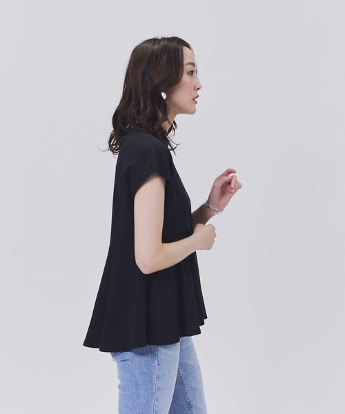 HONEYSUCKLE ROSE（ハニーサックルローズ）の「【HONEYSUCKLE ROSE】ドレスＴペプラム半袖Ｔ（Tシャツ/カットソー・レディース・ホワイト/ダークグレー/ブラック・S/M/L/XL）」の8枚目の写真