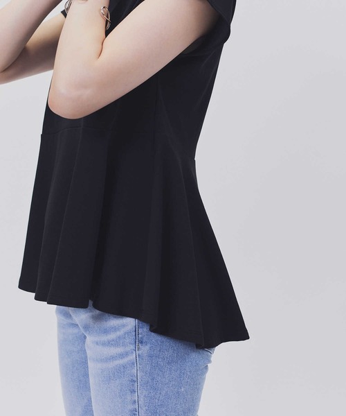 HONEYSUCKLE ROSE（ハニーサックルローズ）の「【HONEYSUCKLE ROSE】ドレスＴペプラム半袖Ｔ（Tシャツ/カットソー・レディース・ホワイト/ダークグレー/ブラック・S/M/L/XL）」の16枚目の写真