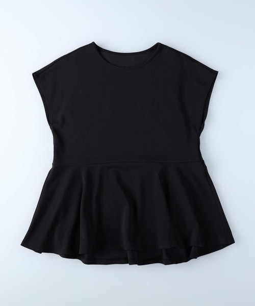 HONEYSUCKLE ROSE（ハニーサックルローズ）の「【HONEYSUCKLE ROSE】ドレスＴペプラム半袖Ｔ（Tシャツ/カットソー・レディース・ホワイト/ダークグレー/ブラック・S/M/L/XL）」の9枚目の写真