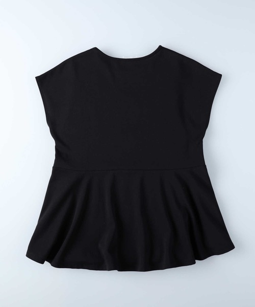 HONEYSUCKLE ROSE（ハニーサックルローズ）の「【HONEYSUCKLE ROSE】ドレスＴペプラム半袖Ｔ（Tシャツ/カットソー・レディース・ホワイト/ダークグレー/ブラック・S/M/L/XL）」の5枚目の写真