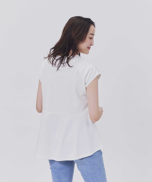 HONEYSUCKLE ROSE（ハニーサックルローズ）の「【HONEYSUCKLE ROSE】ドレスＴペプラム半袖Ｔ（Tシャツ/カットソー・レディース・ホワイト/ダークグレー/ブラック・S/M/L/XL）」の13枚目の写真
