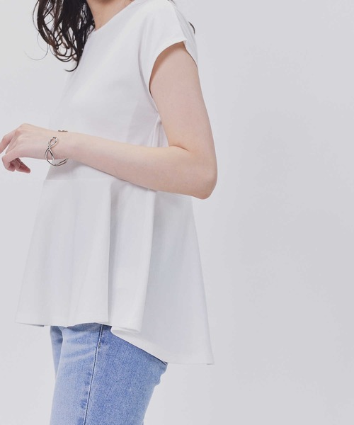 HONEYSUCKLE ROSE（ハニーサックルローズ）の「【HONEYSUCKLE ROSE】ドレスＴペプラム半袖Ｔ（Tシャツ/カットソー・レディース・ホワイト/ダークグレー/ブラック・S/M/L/XL）」の6枚目の写真