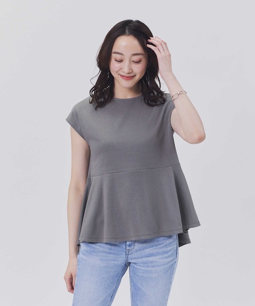 HONEYSUCKLE ROSE（ハニーサックルローズ）の「【HONEYSUCKLE ROSE】ドレスＴペプラム半袖Ｔ（Tシャツ/カットソー・レディース・ホワイト/ダークグレー/ブラック・S/M/L/XL）」の11枚目の写真