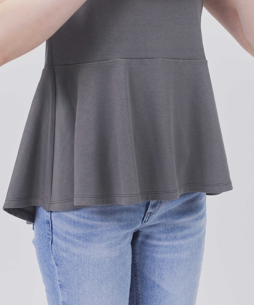 HONEYSUCKLE ROSE（ハニーサックルローズ）の「【HONEYSUCKLE ROSE】ドレスＴペプラム半袖Ｔ（Tシャツ/カットソー・レディース・ホワイト/ダークグレー/ブラック・S/M/L/XL）」の14枚目の写真