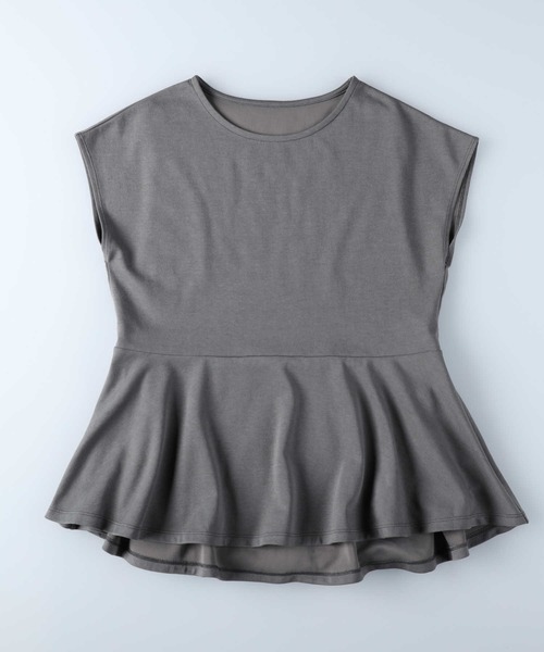 HONEYSUCKLE ROSE（ハニーサックルローズ）の「【HONEYSUCKLE ROSE】ドレスＴペプラム半袖Ｔ（Tシャツ/カットソー・レディース・ホワイト/ダークグレー/ブラック・S/M/L/XL）」の17枚目の写真