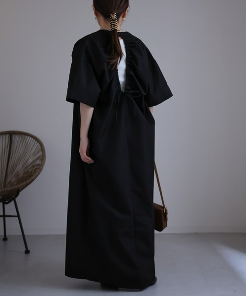 sakishimatokyo（サキシマトーキョー）の「バックギャザーシャツワンピース（シャツワンピース・レディース・ブラック/ブルー/ホワイト・FREE）」の5枚目の写真