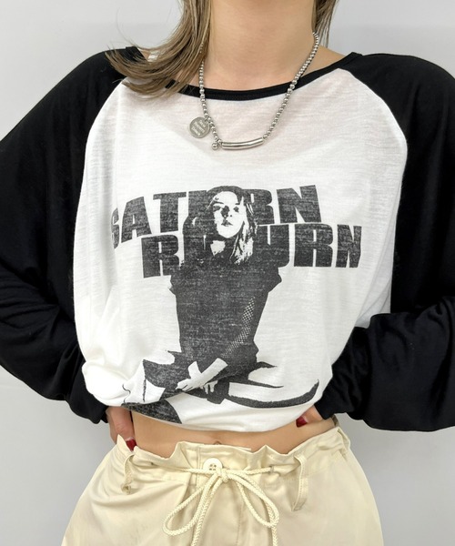WHO'S WHO gallery(フーズフーギャラリー)の「シャーロットシアーラグランロンT(Tシャツ/カットソー・レディース・ブラック/ミント・FREE)」の3枚目の写真