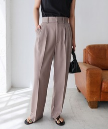 andme | ツイルハイウエスト2タックワイドパンツ(スラックス)