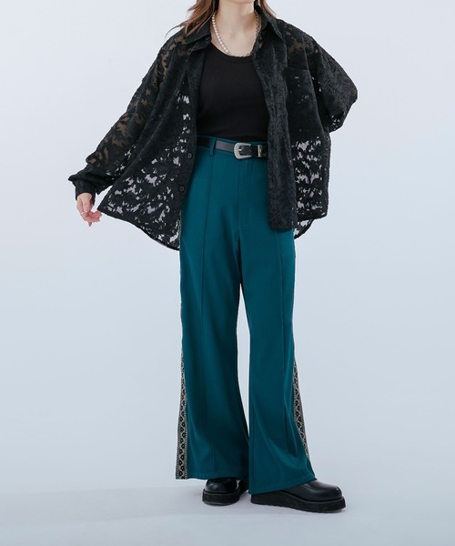 Ellno Loset（エルノロゼット）の「レースシアーシャツ（シャツ/ブラウス・メンズ・ネイビー/ブラック・LARGE/SMALL/MEDIUM）」の15枚目の写真