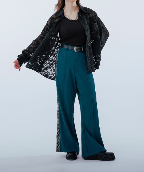 Ellno Loset（エルノロゼット）の「レースシアーシャツ（シャツ/ブラウス・メンズ・ネイビー/ブラック・LARGE/SMALL/MEDIUM）」の16枚目の写真