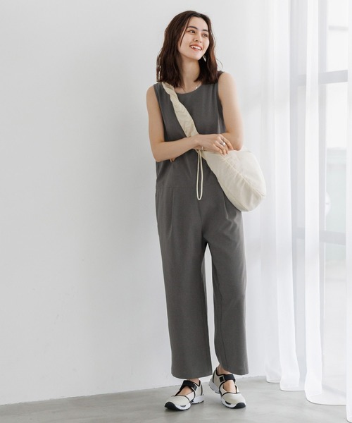 LEPSIM（レプシィム）の「ストレートコンビネゾン　189987（つなぎ/オールインワン・レディース・チャコールグレー/グレイッシュベージュ・FREE）」の7枚目の写真