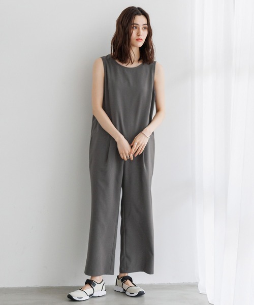 LEPSIM（レプシィム）の「ストレートコンビネゾン　189987（つなぎ/オールインワン・レディース・チャコールグレー/グレイッシュベージュ・FREE）」の12枚目の写真