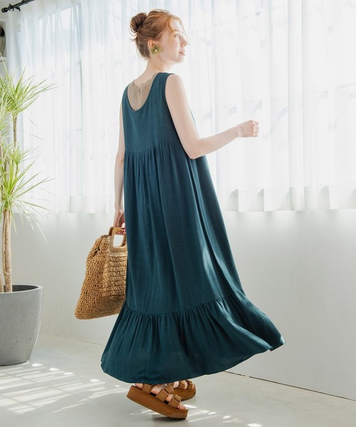 Crisp（クリスプ）の「ヘムギャザーロングワンピース（ワンピース・レディース・グリーン/イエロー・FREE）」の15枚目の写真