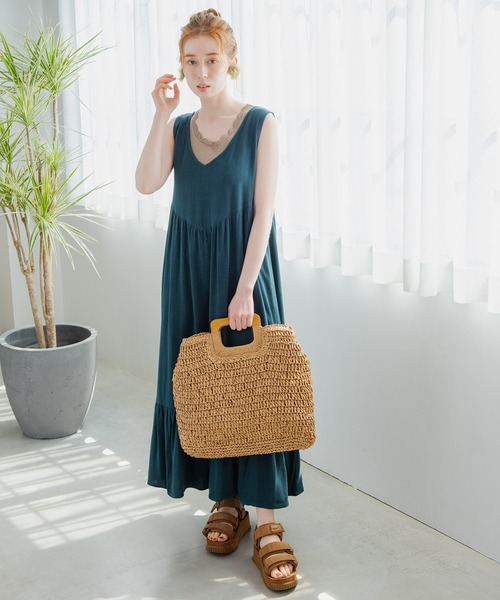 Crisp（クリスプ）の「ヘムギャザーロングワンピース（ワンピース・レディース・グリーン/イエロー・FREE）」の12枚目の写真