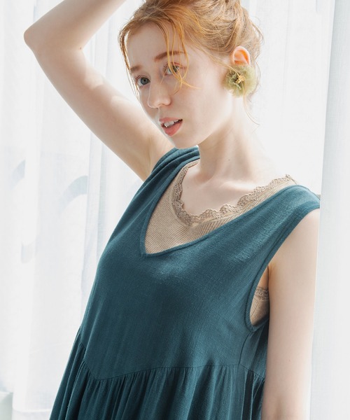 Crisp（クリスプ）の「ヘムギャザーロングワンピース（ワンピース・レディース・グリーン/イエロー・FREE）」の19枚目の写真