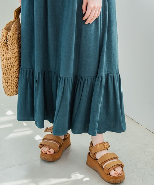 Crisp（クリスプ）の「ヘムギャザーロングワンピース（ワンピース・レディース・グリーン/イエロー・FREE）」の13枚目の写真